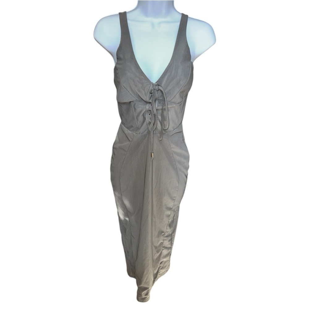 Women’s Forever 21 Gray Long Corset Mesh Dress - S